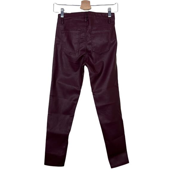 H&M Faux Leather Pants Skinny Fit in Burgundy Size 2 - Picture 8 of 12